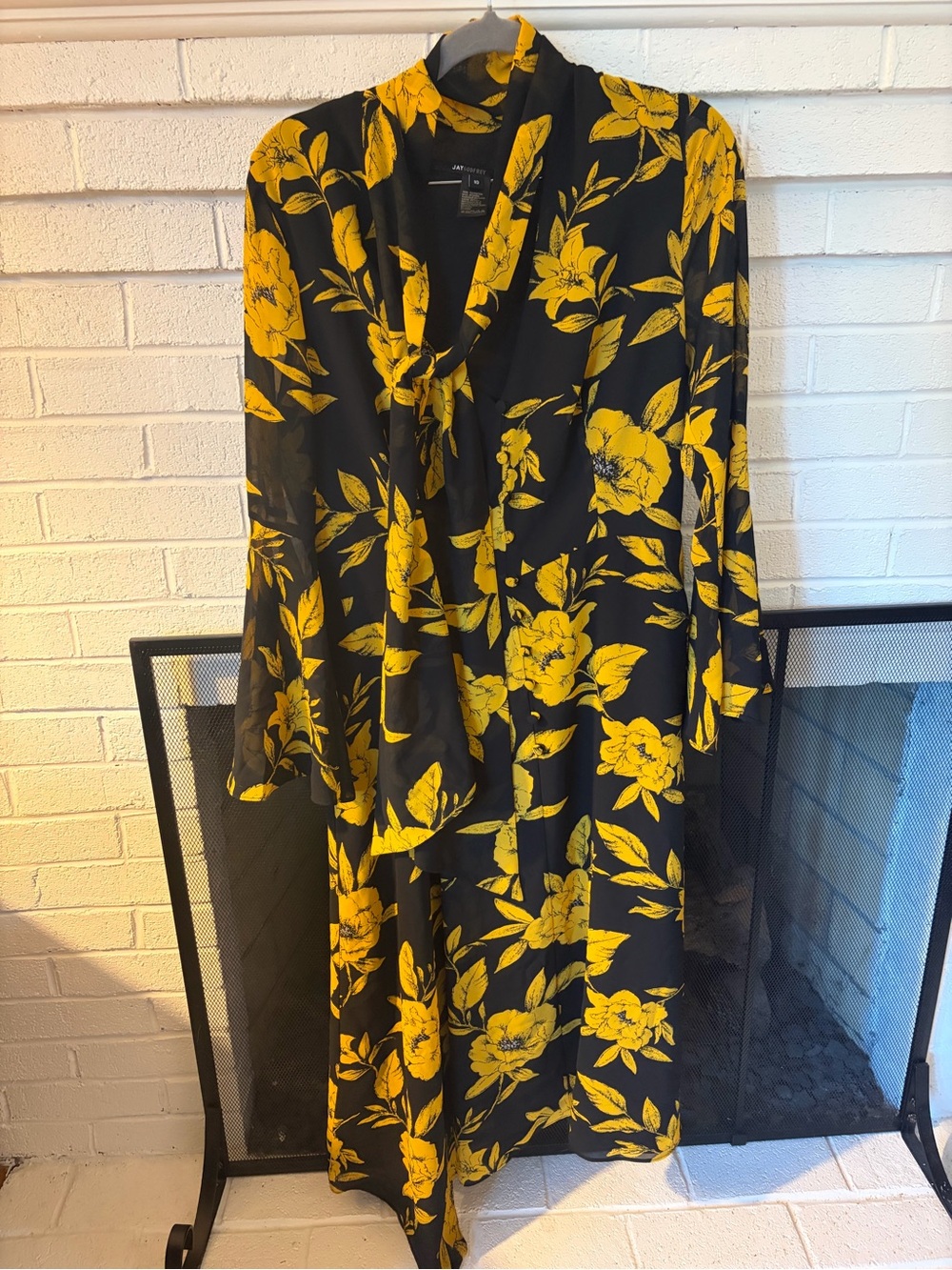 Jay Godfrey floral midi dress size 10